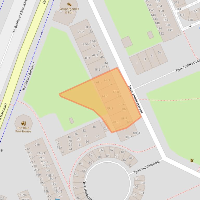 Kaart van postcodegebied 2041JM.