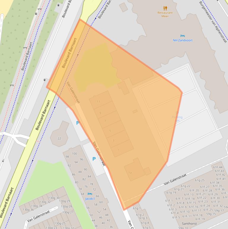 Kaart van postcodegebied 2041JP.