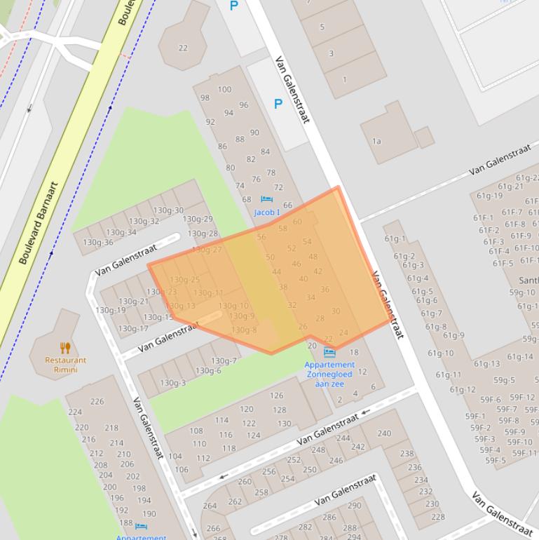 Kaart van postcodegebied 2041JS.