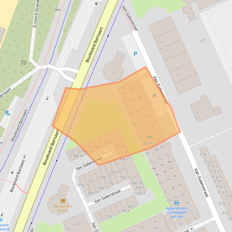 Kaart van postcodegebied 2041JT.