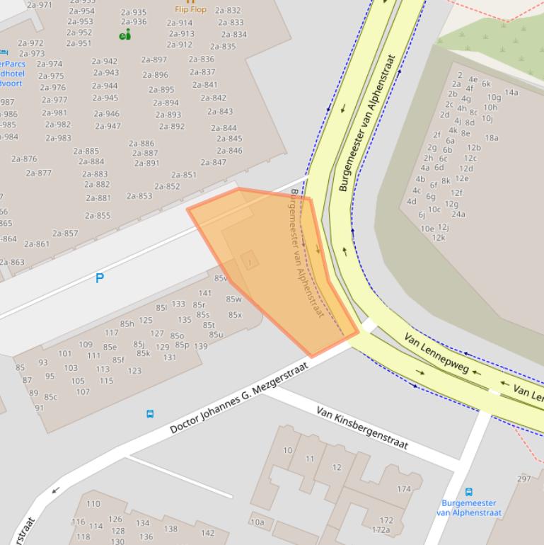 Kaart van postcodegebied 2041KA.