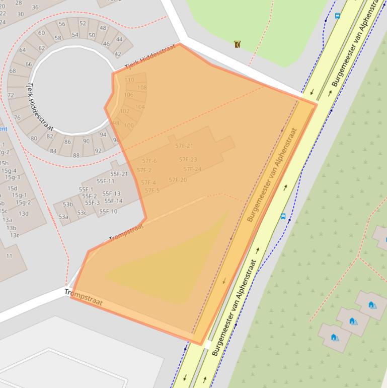 Kaart van postcodegebied 2041KD.