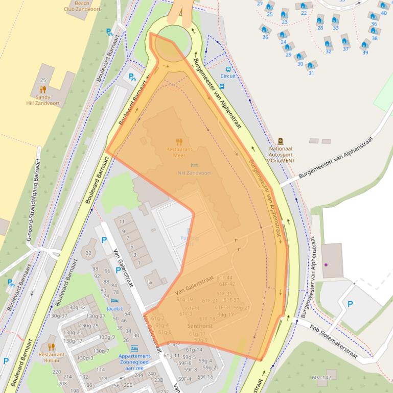 Kaart van postcodegebied 2041KG.