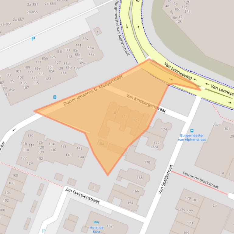 Kaart van postcodegebied 2041KK.