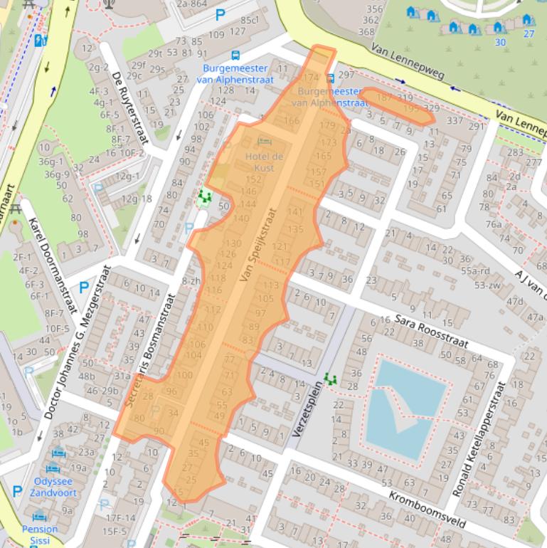 Kaart van postcodegebied 2041KM.