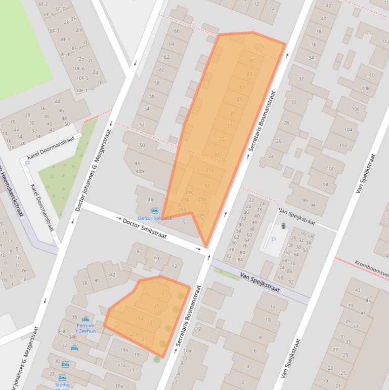 Kaart van postcodegebied 2041KS.