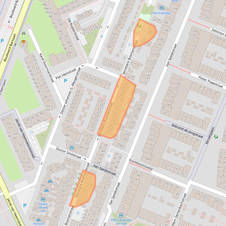 Kaart van postcodegebied 2041KT.