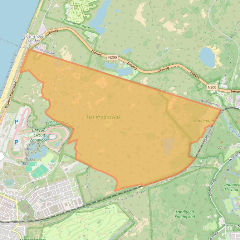 Kaart van postcodegebied 2041KZ.