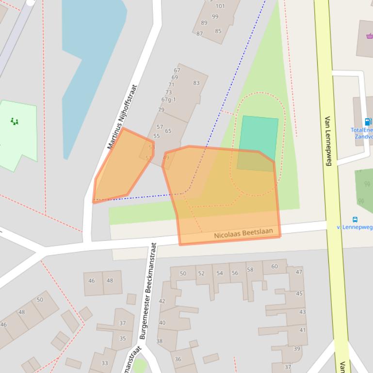 Kaart van postcodegebied 2041LB.
