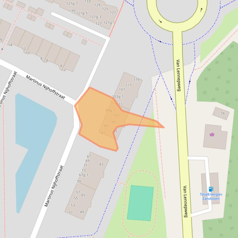 Kaart van postcodegebied 2041LE.