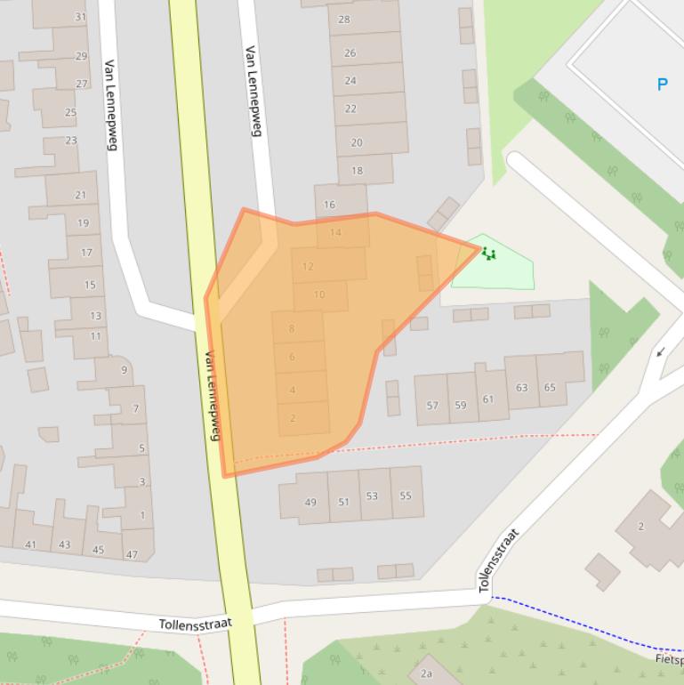 Kaart van postcodegebied 2041LG.