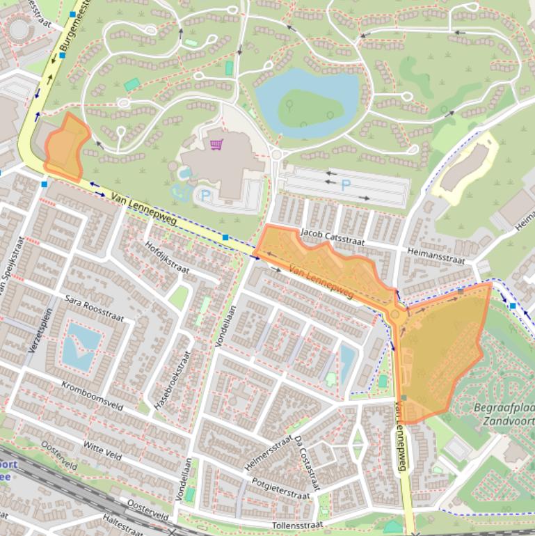 Kaart van postcodegebied 2041LL.