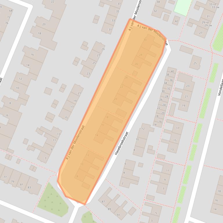 Kaart van postcodegebied 2041ND.