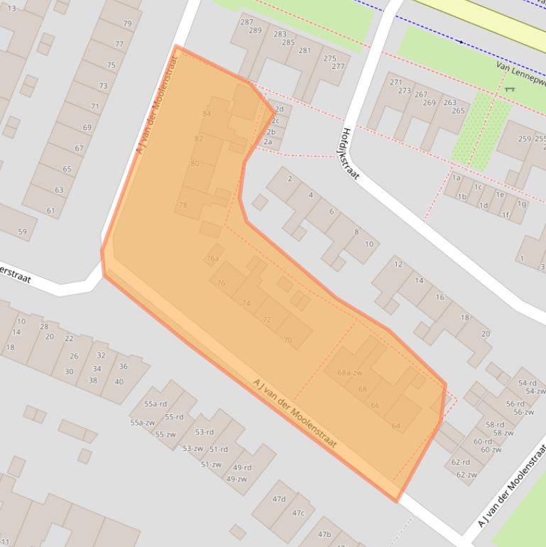 Kaart van postcodegebied 2041NG.