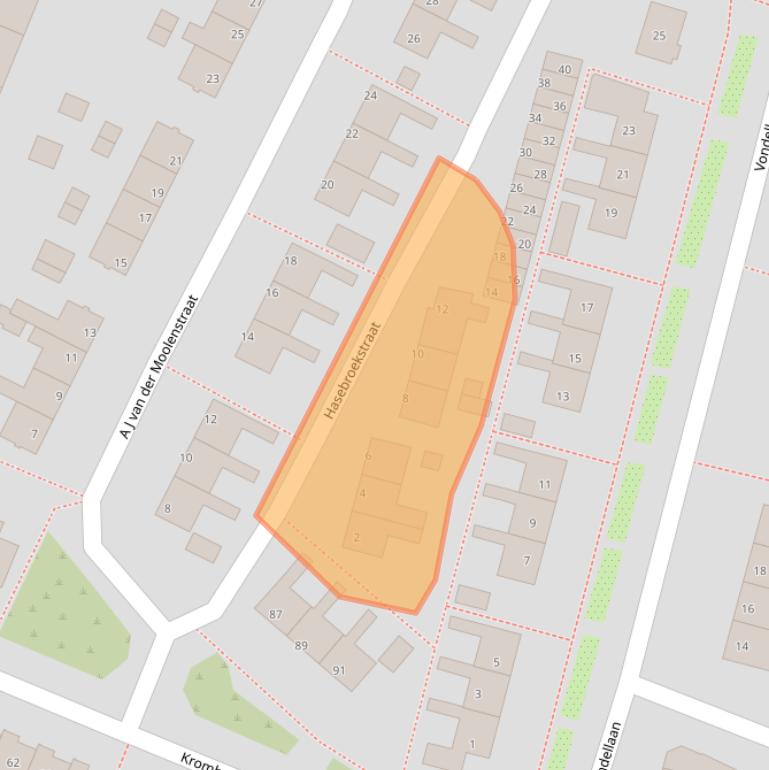 Kaart van postcodegebied 2041NH.