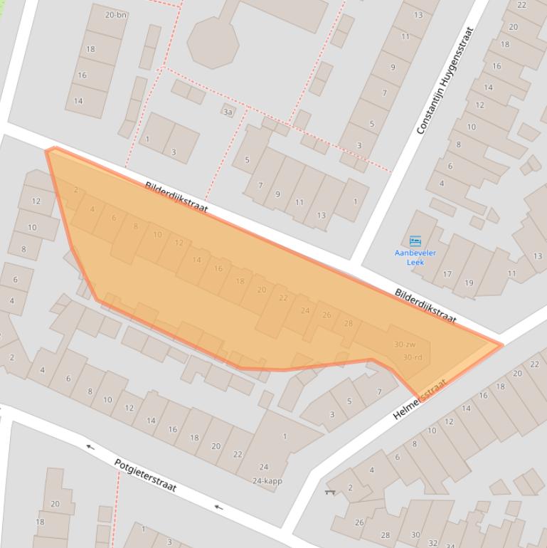 Kaart van postcodegebied 2041NK.