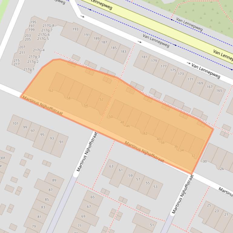 Kaart van postcodegebied 2041NW.