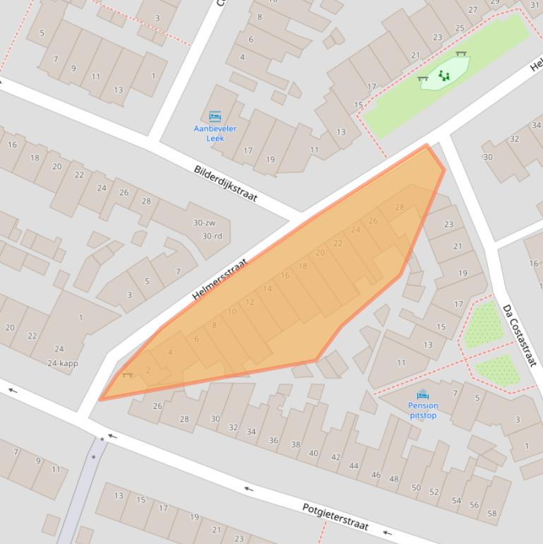 Kaart van postcodegebied 2041PG.