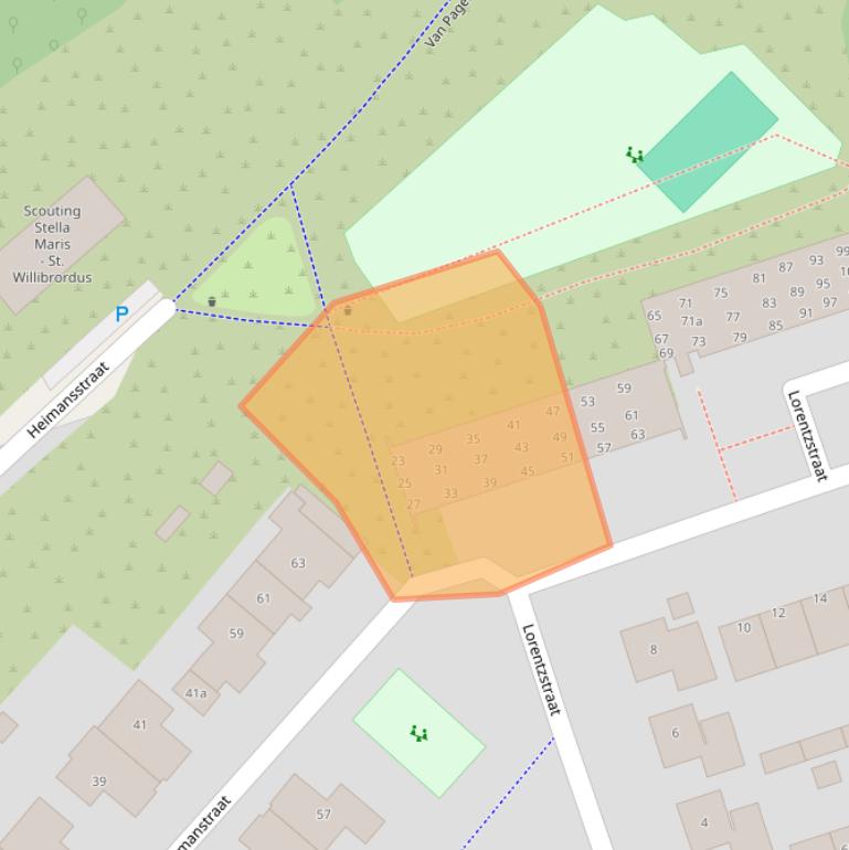 Kaart van postcodegebied 2041RB.