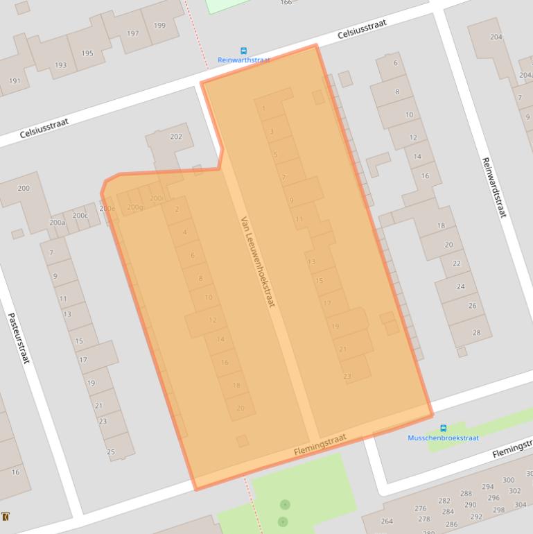 Kaart van postcodegebied 2041VB.