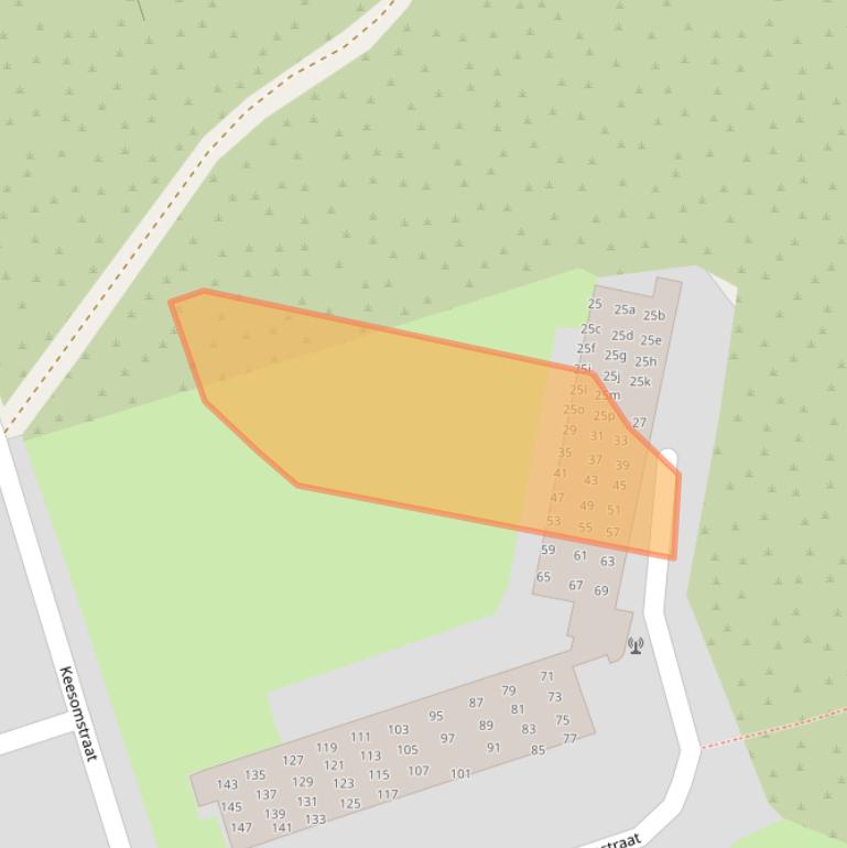 Kaart van postcodegebied 2041XB.