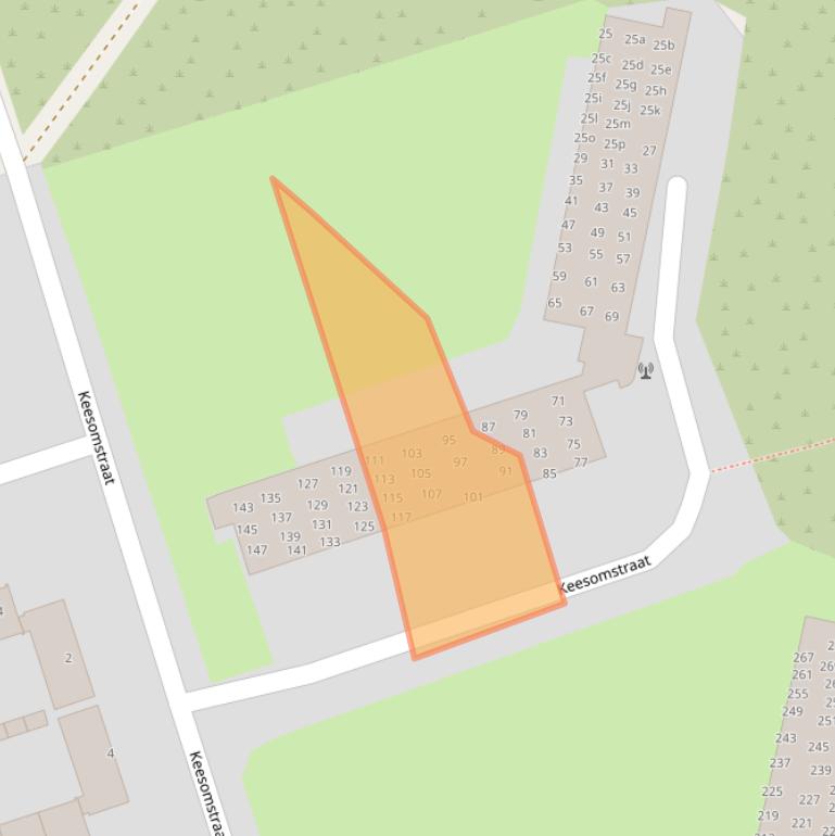 Kaart van postcodegebied 2041XD.