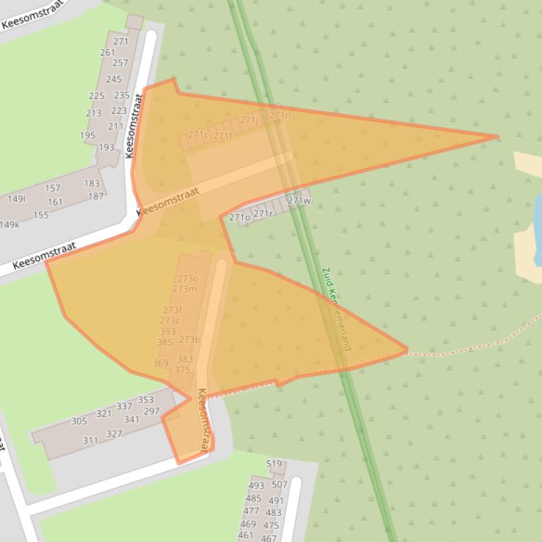 Kaart van postcodegebied 2041XP.
