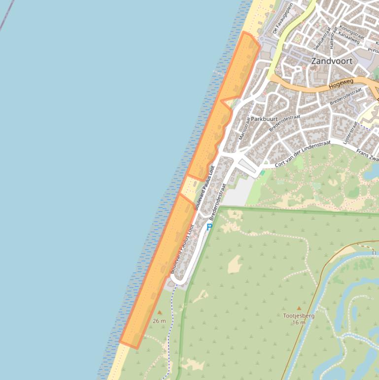 Kaart van postcodegebied 2042AA.