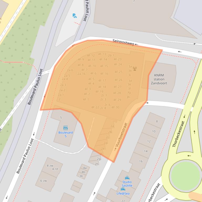 Kaart van postcodegebied 2042AB.