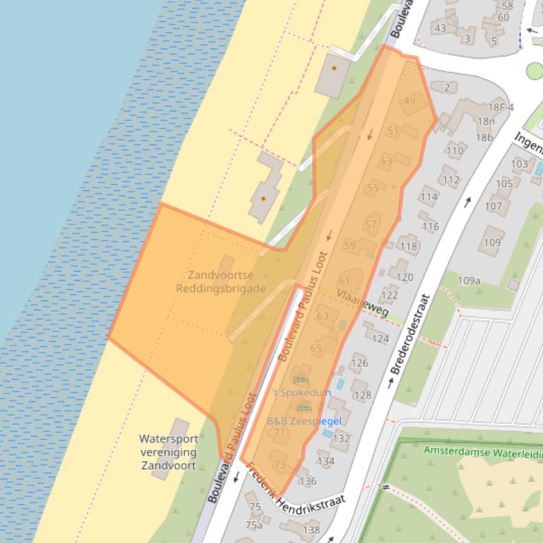 Kaart van postcodegebied 2042AE.