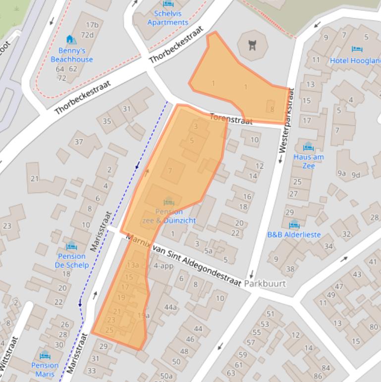 Kaart van postcodegebied 2042AH.