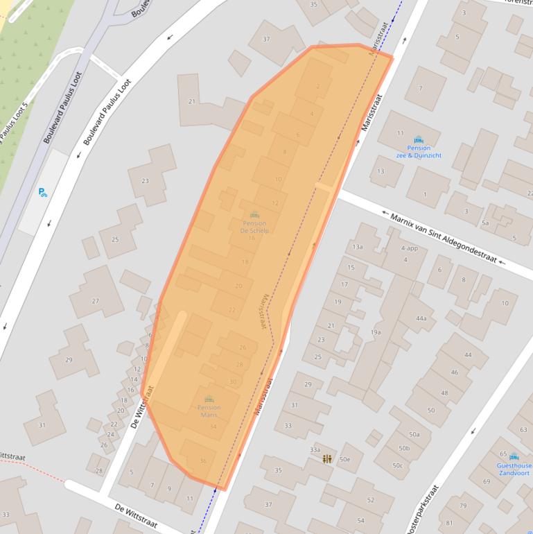 Kaart van postcodegebied 2042AK.
