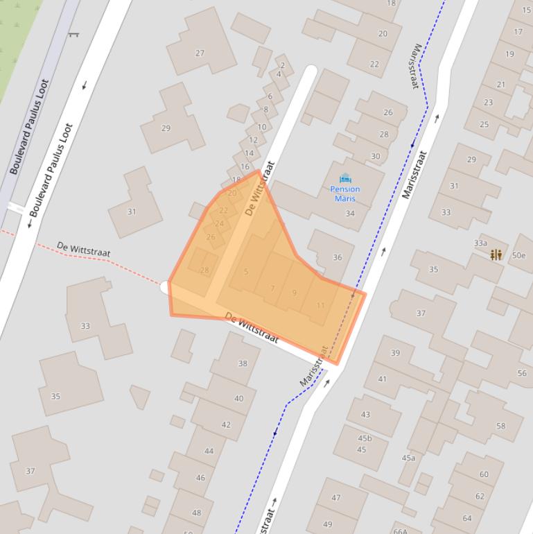 Kaart van postcodegebied 2042AM.