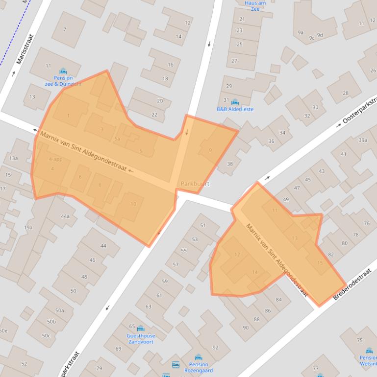 Kaart van postcodegebied 2042AN.