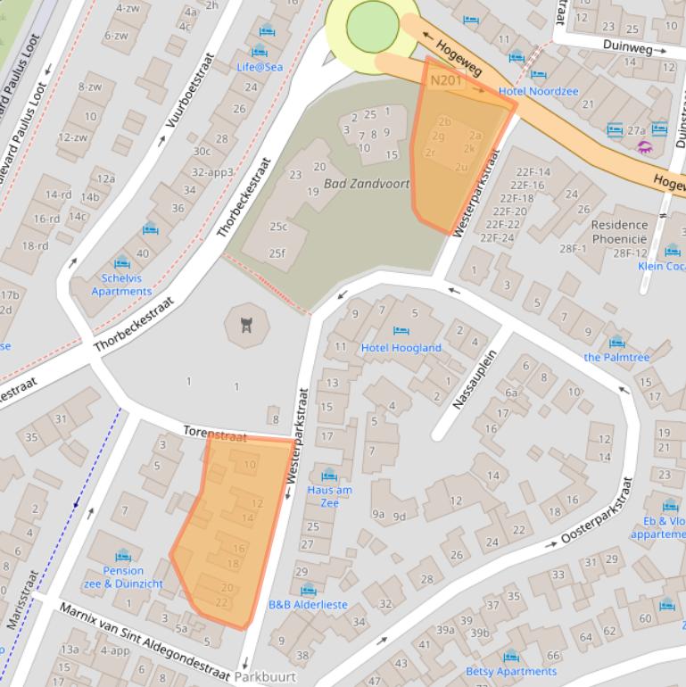 Kaart van postcodegebied 2042AW.