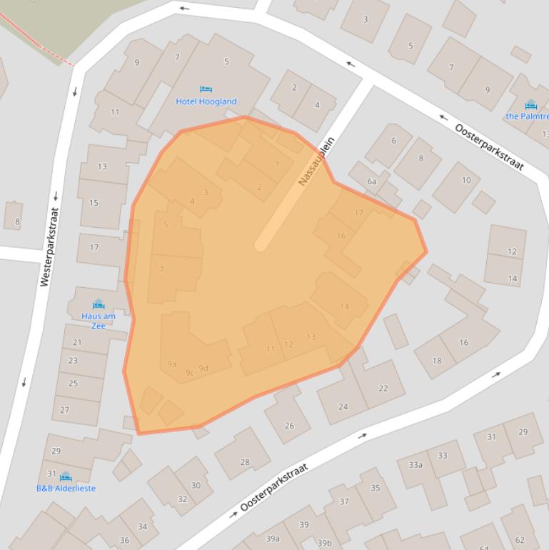 Kaart van postcodegebied 2042AX.