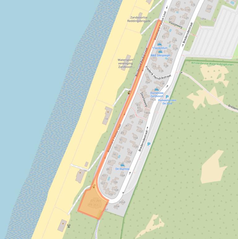 Kaart van postcodegebied 2042AZ.