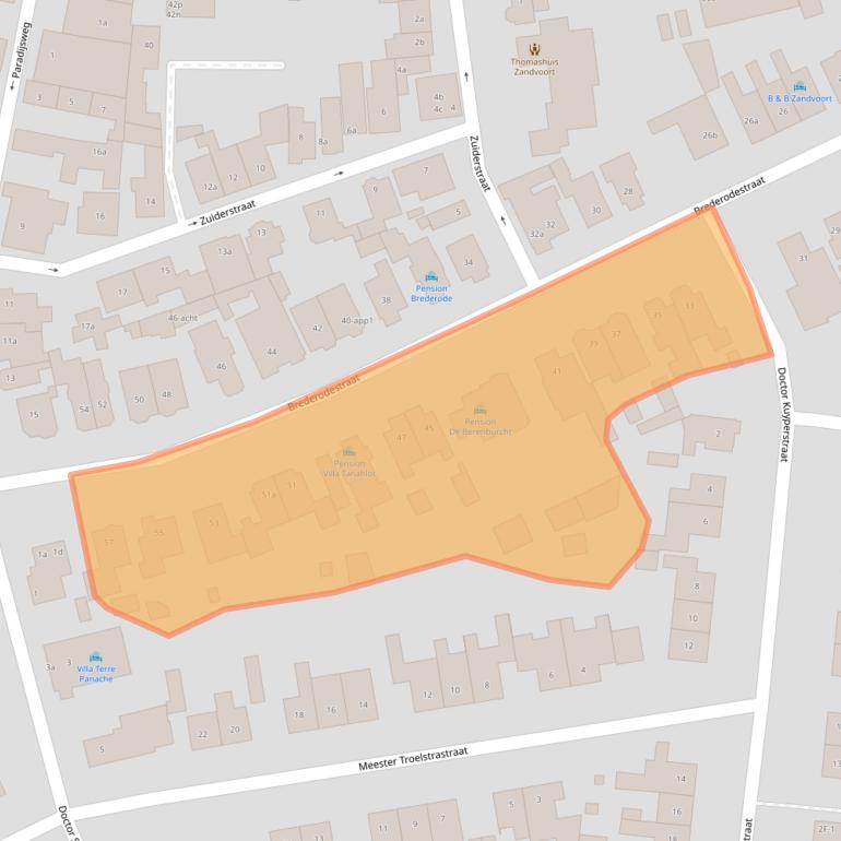 Kaart van postcodegebied 2042BB.