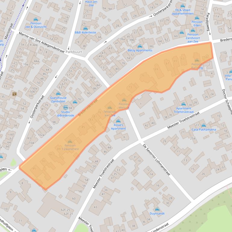 Kaart van postcodegebied 2042BC.