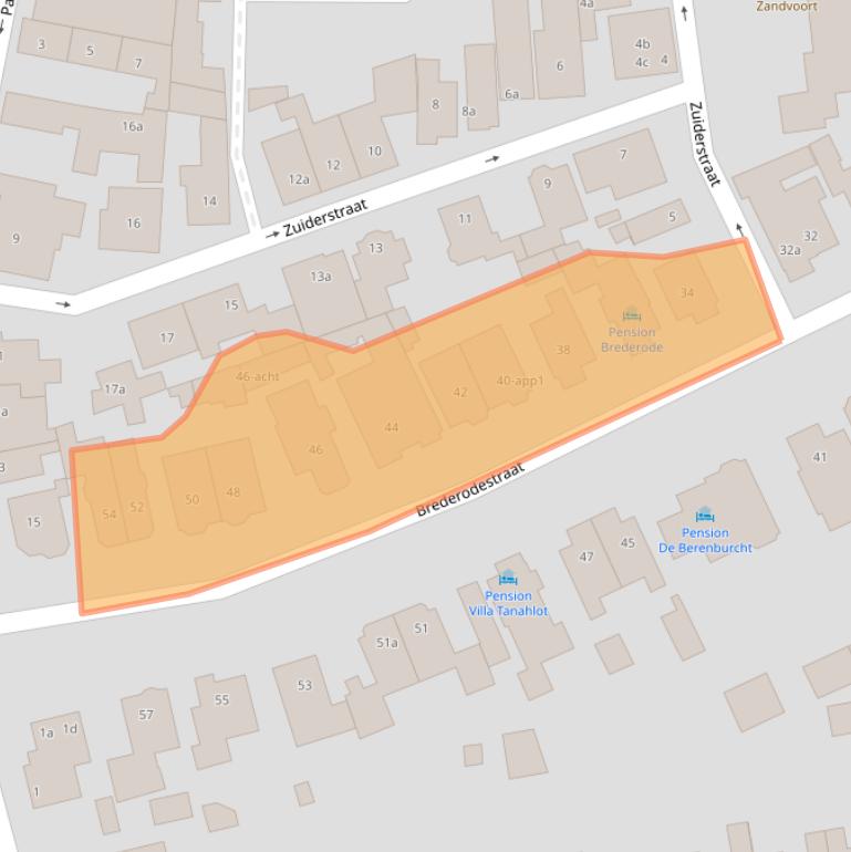 Kaart van postcodegebied 2042BG.