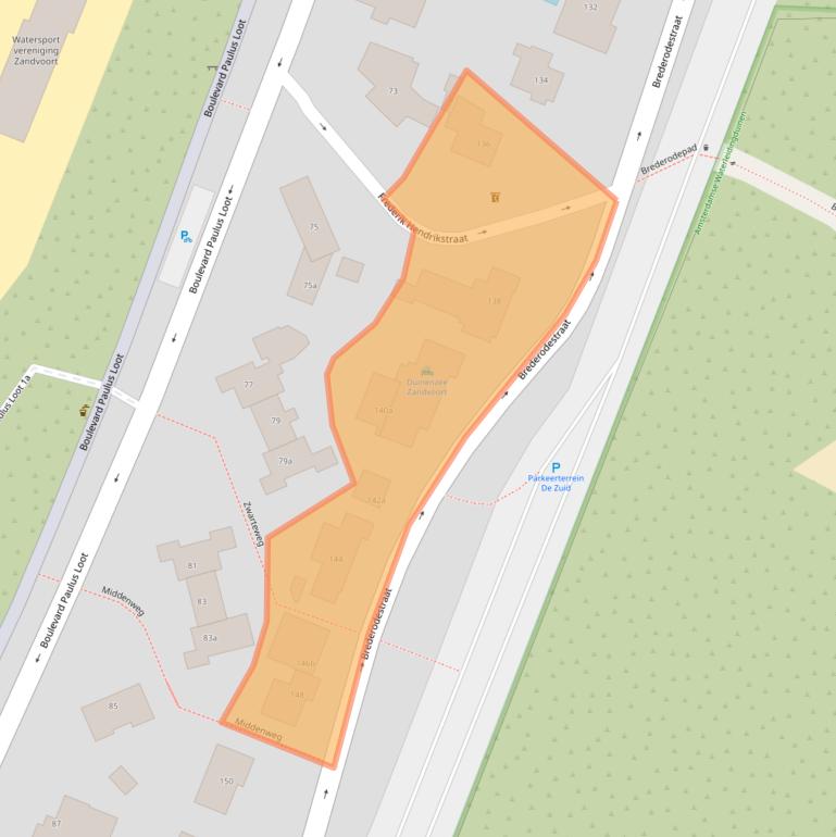 Kaart van postcodegebied 2042BL.