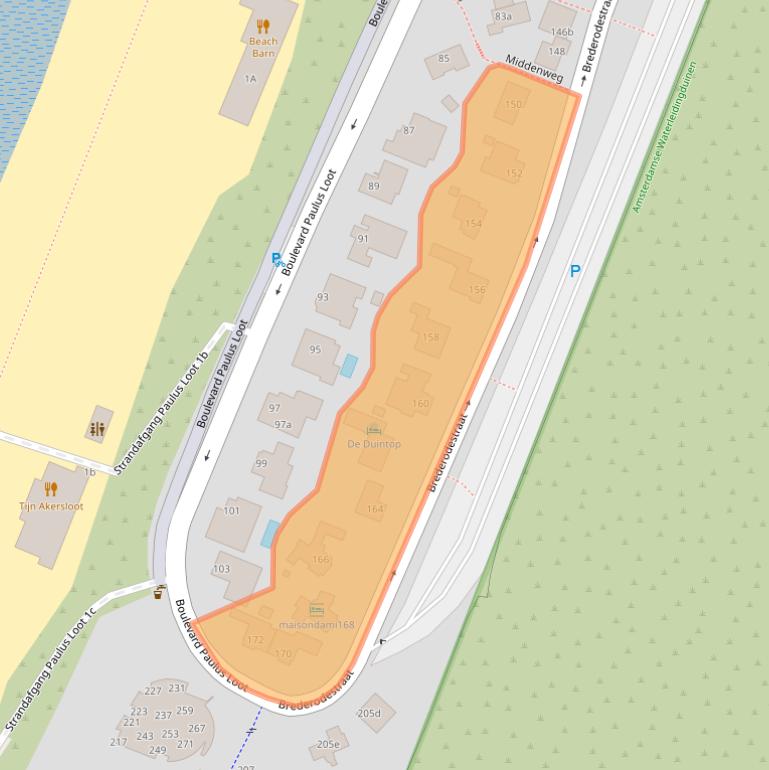 Kaart van postcodegebied 2042BM.