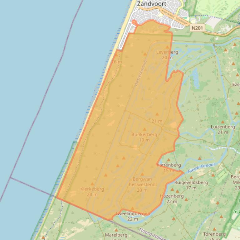 Kaart van postcodegebied 2042BN.