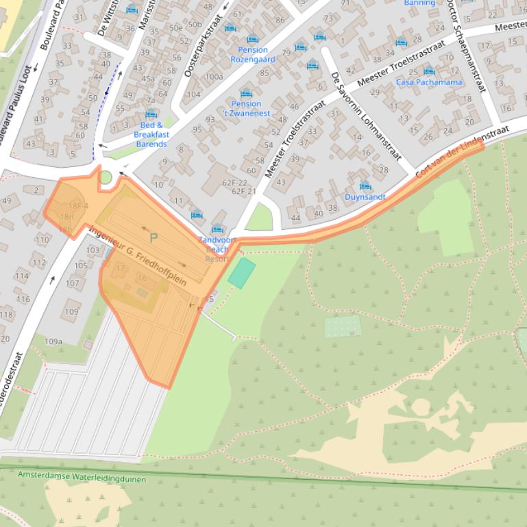 Kaart van postcodegebied 2042BP.