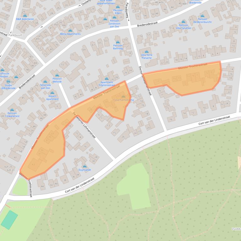 Kaart van postcodegebied 2042BR.