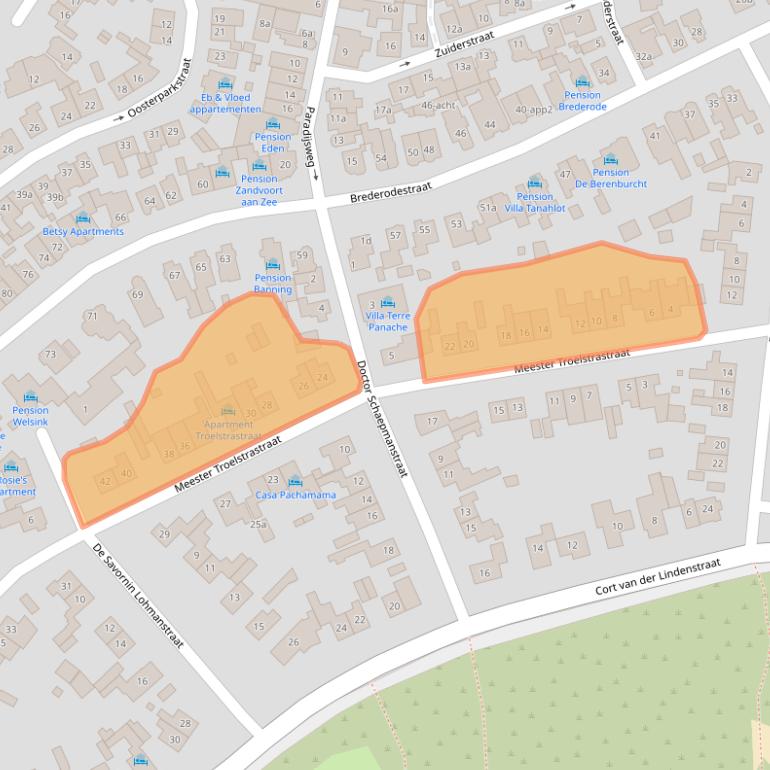 Kaart van postcodegebied 2042BS.