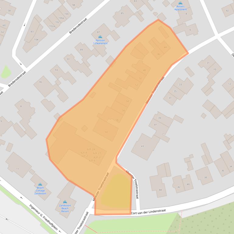 Kaart van postcodegebied 2042BT.