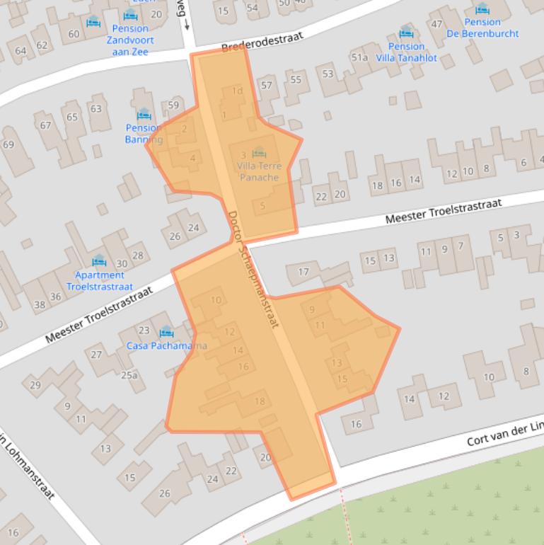 Kaart van postcodegebied 2042BW.