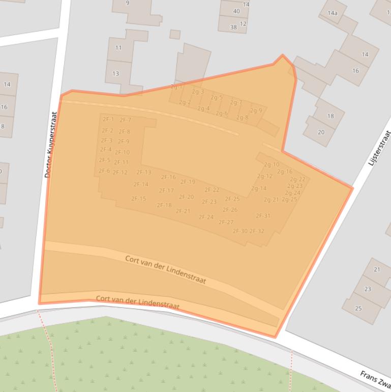 Kaart van postcodegebied 2042CA.