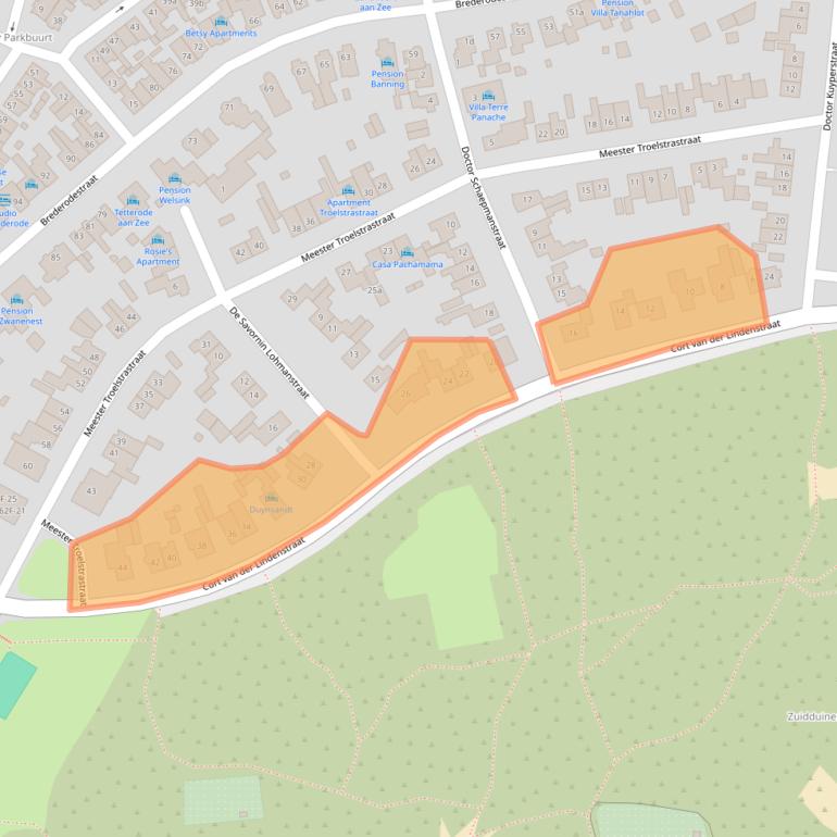Kaart van postcodegebied 2042CB.